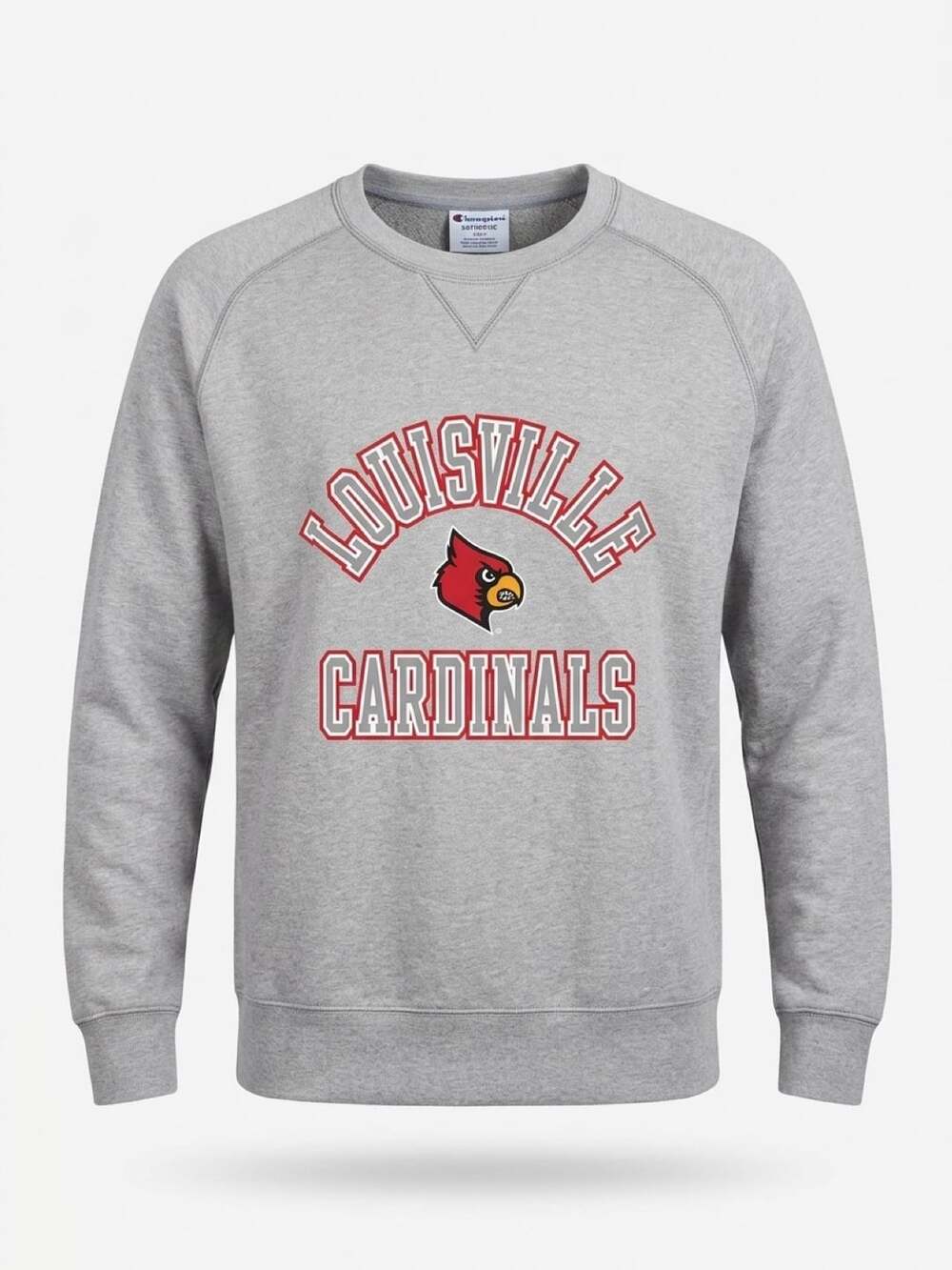 Champion Louisville Cardinals Crewneck Sweatshirt Size L Gray Fleece NCAA